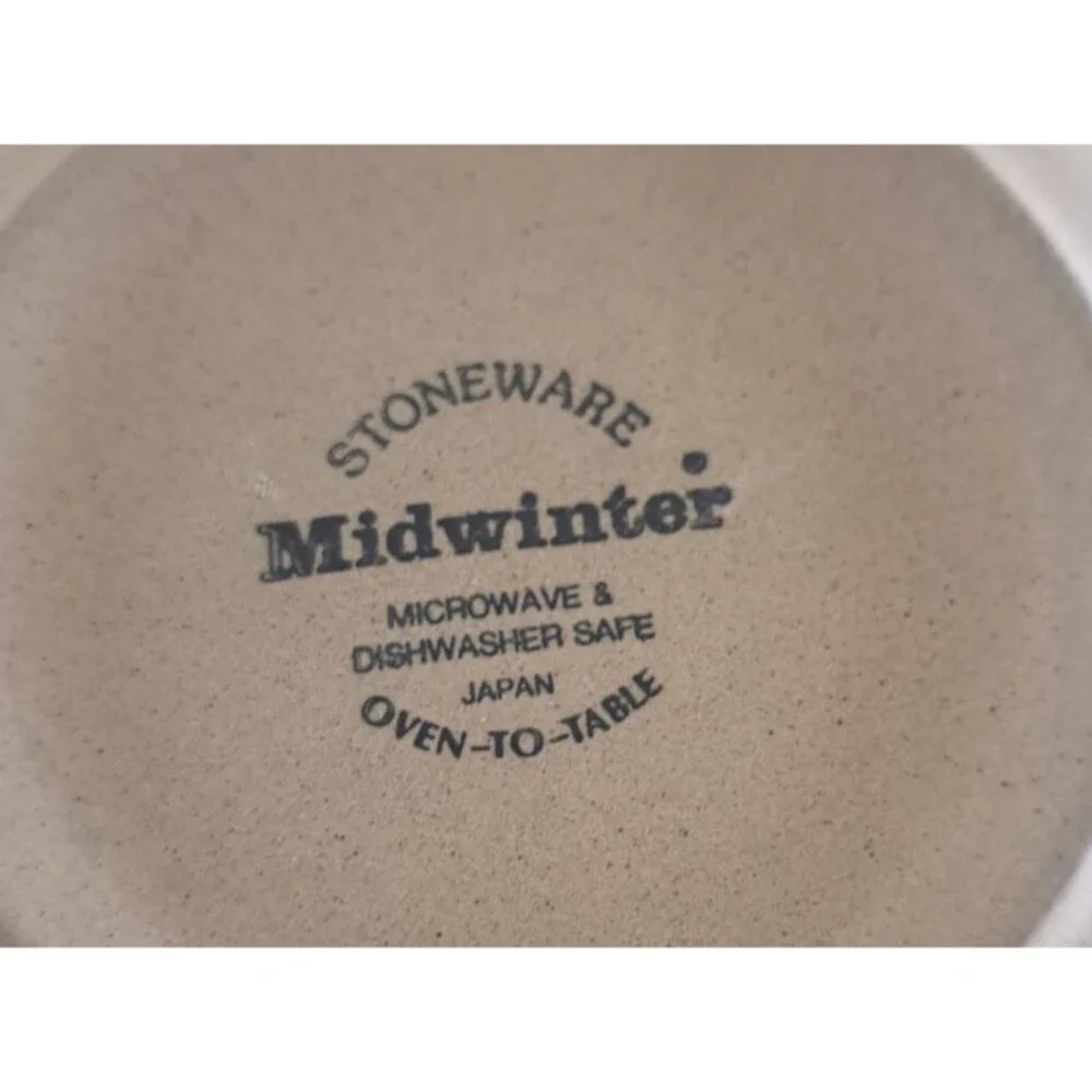 Midwinter Stoneware Bowls Blue Tan Oven To Table Bluestone Minimalist Set of 3